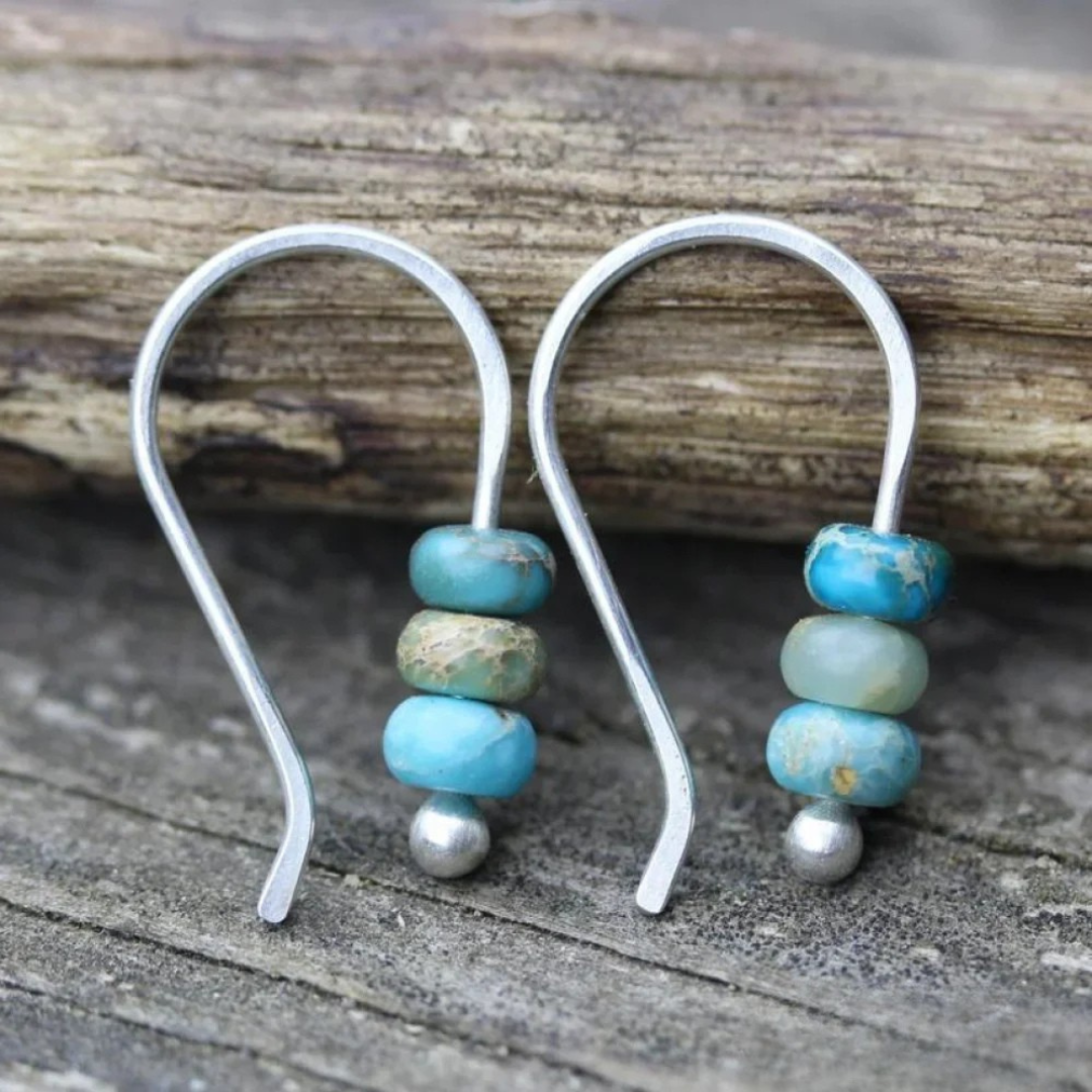 Ramona – Rustic Turquoise Bead Earrings