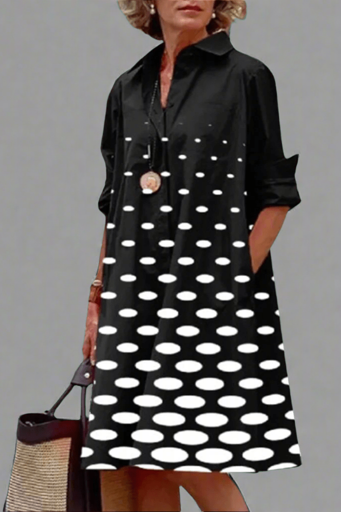 Estella – Polka Dot Shirt Dress for Women