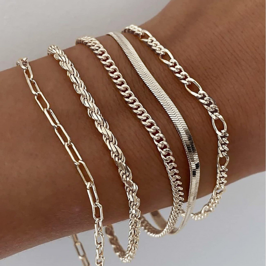 Jorja – Mixed Chain Bracelet Set