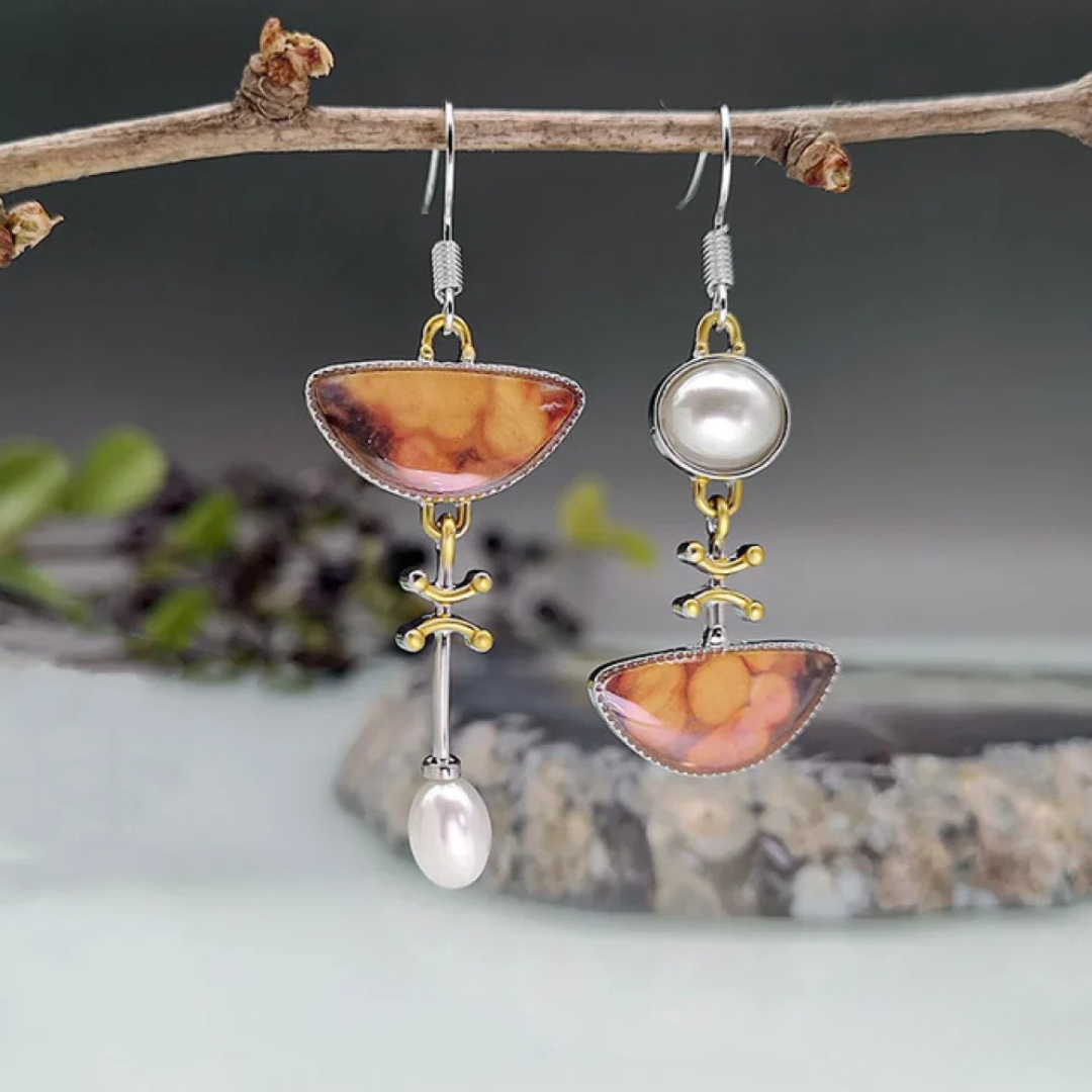 Daniela – Sunset Pearl Dangle Earrings