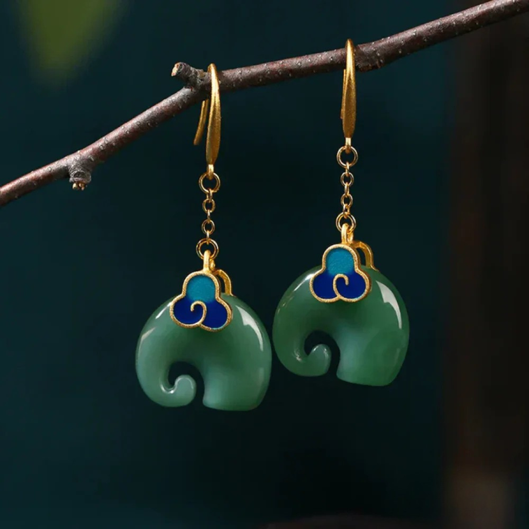 Francesca – Jade Cloud Drop Earrings
