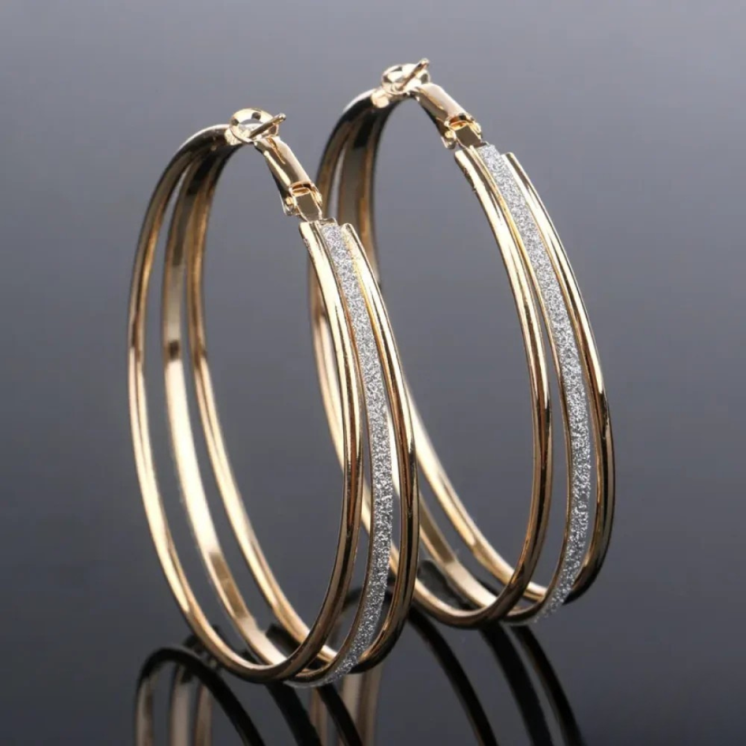 Lourdes – Glitter Lined Hoop Earrings