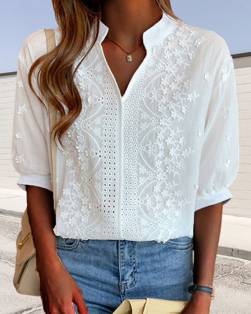 Diahann – Embroidered Cotton Blouse for Women