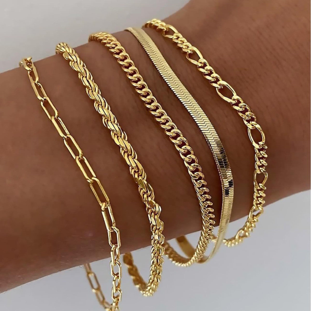 Jorja – Mixed Chain Bracelet Set