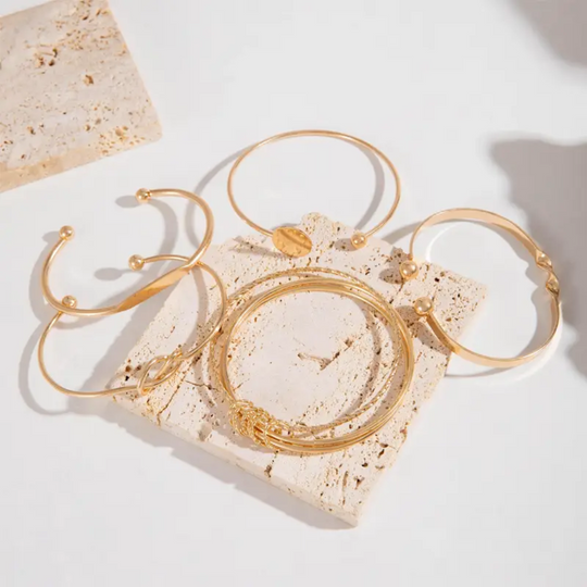 Loretta – Gold Plated Bangle Set for Women
