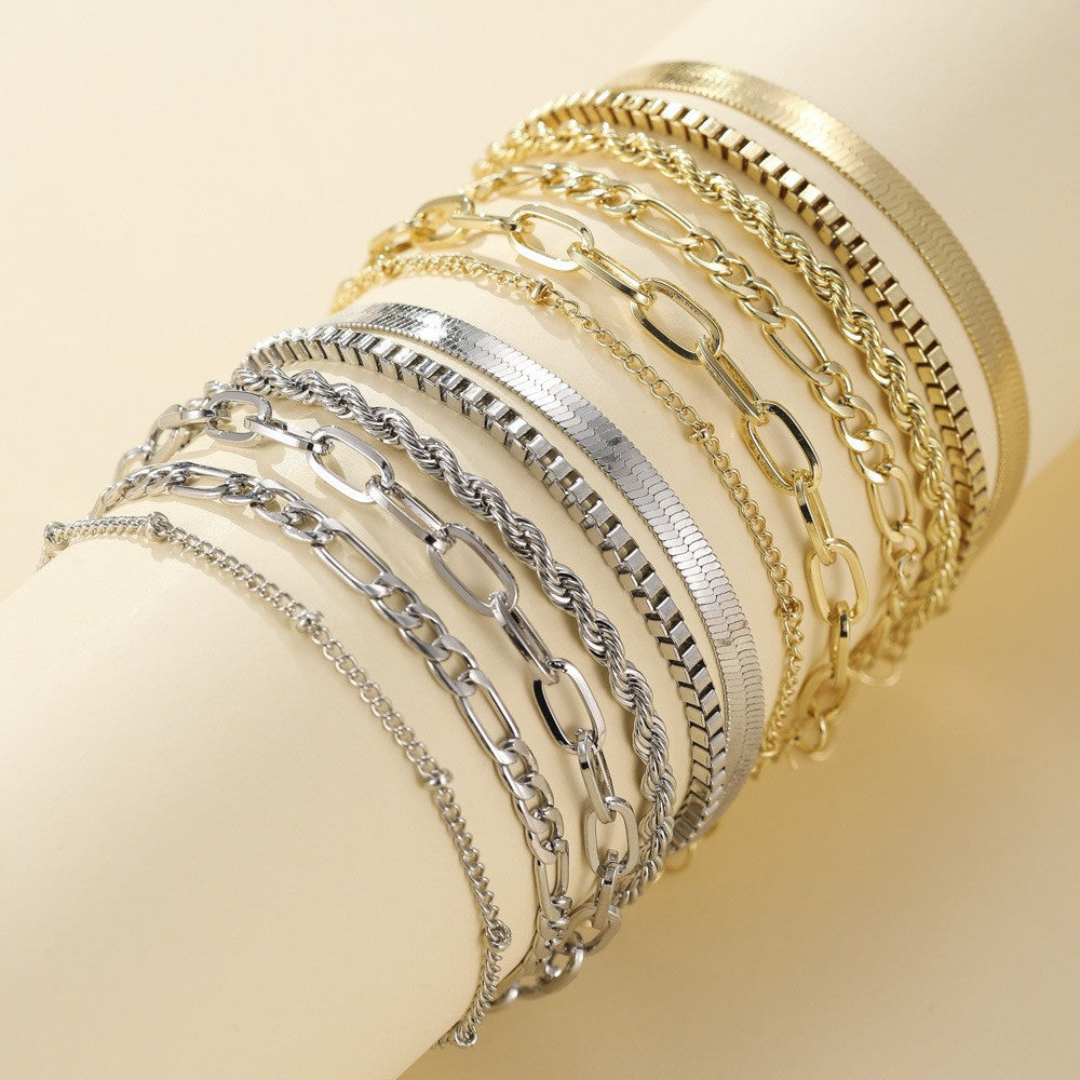 Jorja – Mixed Chain Bracelet Set