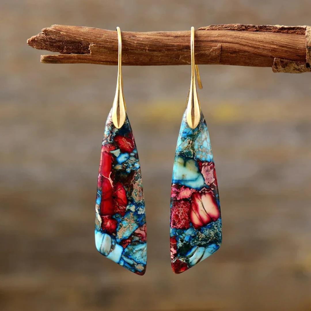 Kirsten – Crimson Tide Stone Drop Earrings