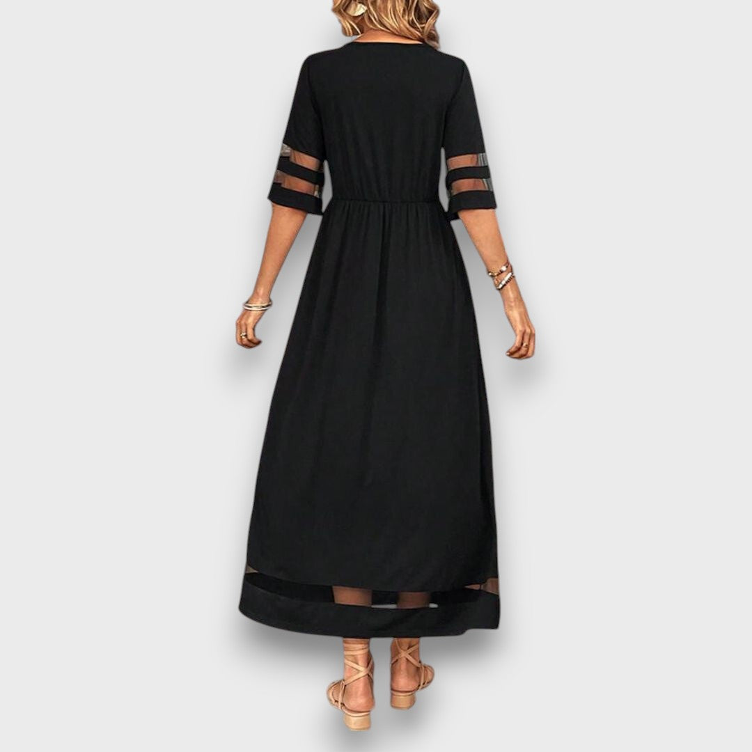 Lenava – Black Dress with Transparent Accents
