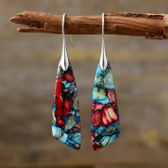 Kirsten – Crimson Tide Stone Drop Earrings