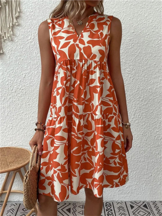 IslaVera – Sleeveless Flow Print Dress