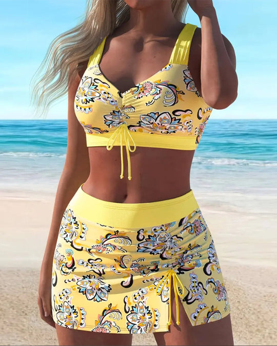 Karolina – Floral Print Swim Skirt Set for Women