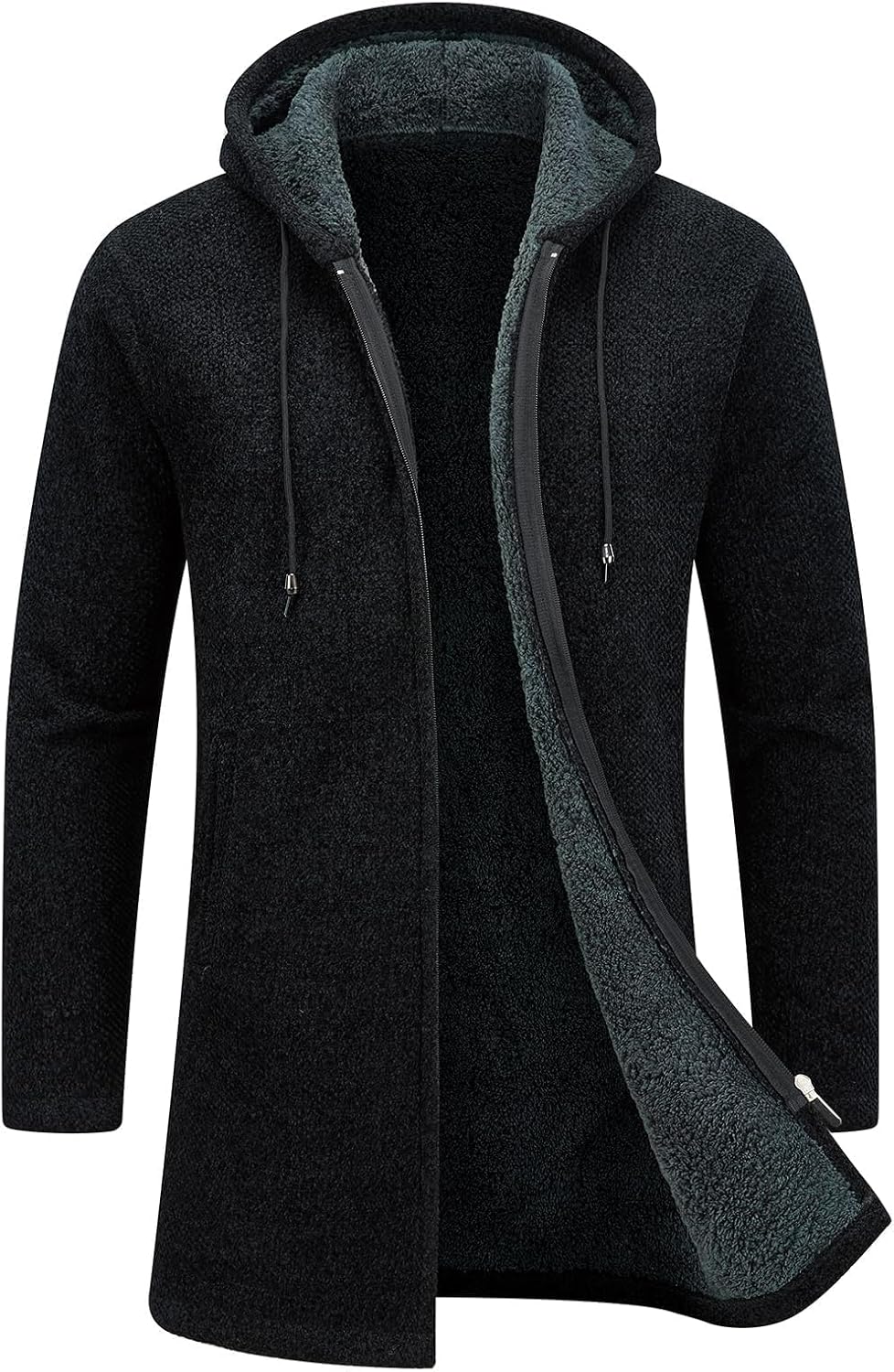 Marcell – Hooded Sherpa-Lined Cardigan Jacket for Men