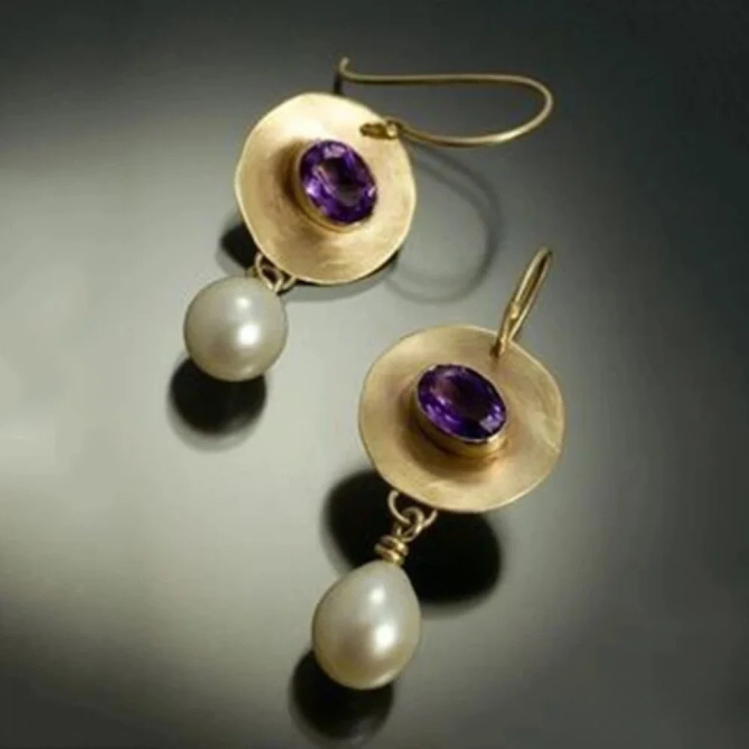 Vivoree – Amethyst & Pearl Harmony Earrings