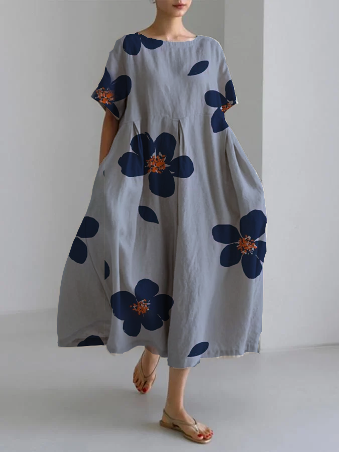 Emilie – Long summer dress with vibrant flowers and soft comfort for sunny days