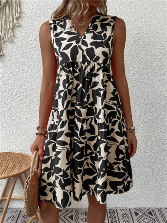 IslaVera – Sleeveless Flow Print Dress