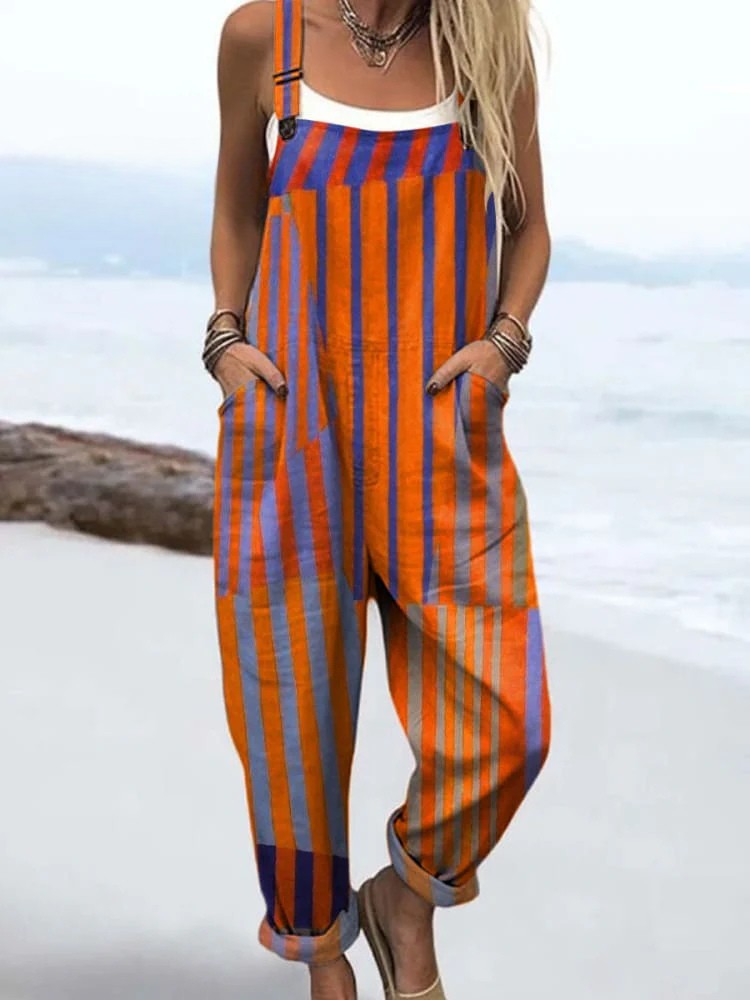 Orlina — Sunset Stripe Overalls for Women