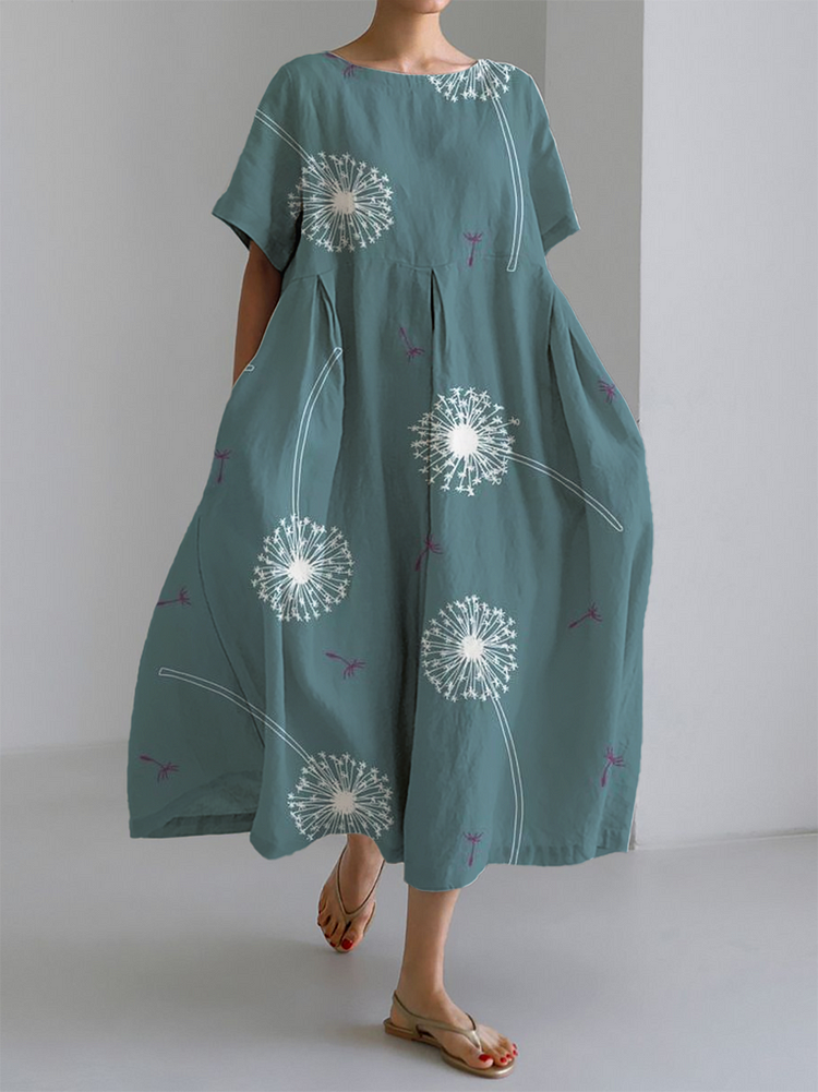 Josefine – Long casual dress with freedom of movement and floral style for summer days