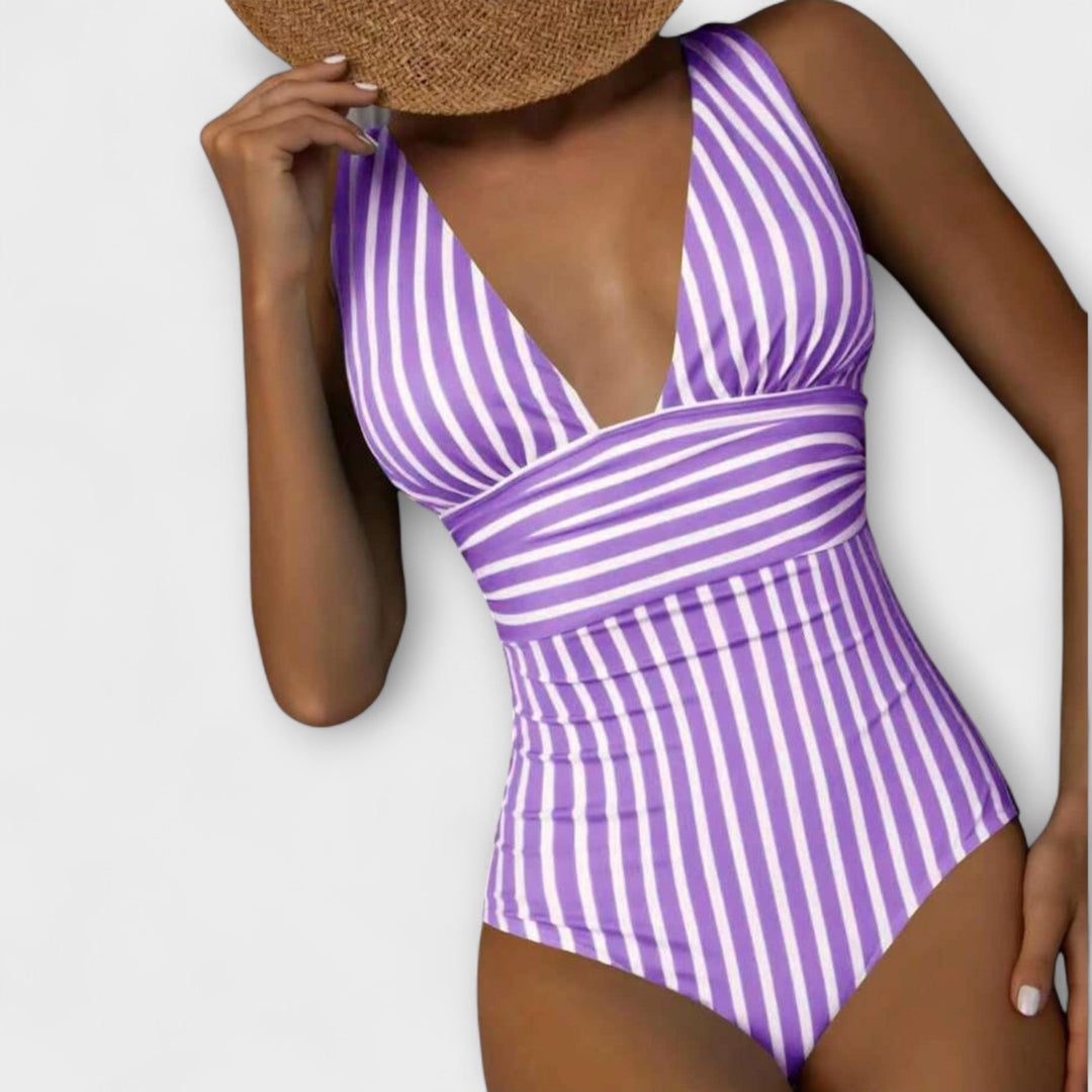 Magnolia – Striped Sculpt One-Piece Swimsuit for Women
