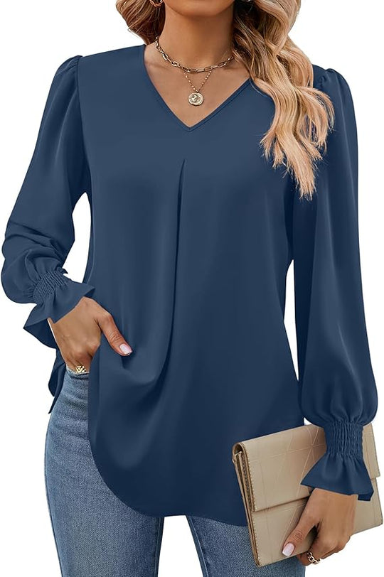 Holley – Versatile V-Neck Blouse for Women
