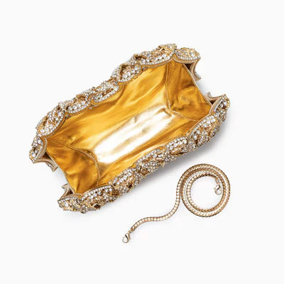 Kennedy – Glamorous Crystal Rose Clutch for Women