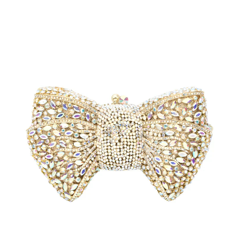 Lucia – Sparkling Bow-Shaped Evening Clutch for Women