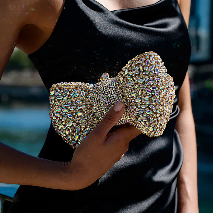Lucia – Sparkling Bow-Shaped Evening Clutch for Women