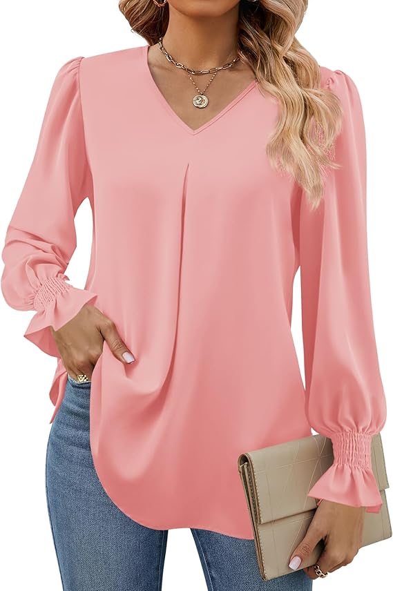 Holley – Versatile V-Neck Blouse for Women