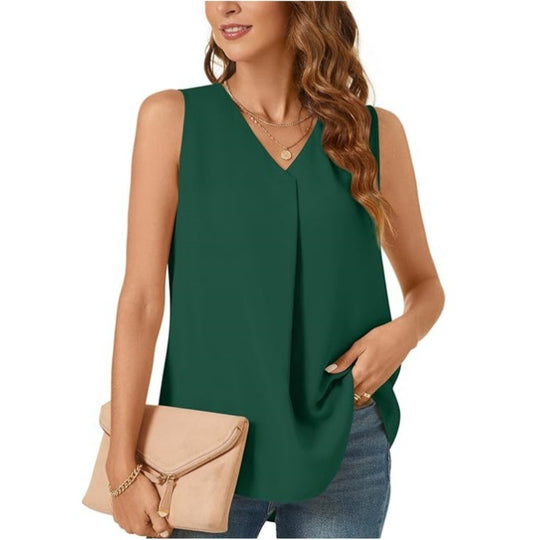 Camié - Sleeveless V-neck blouse for women