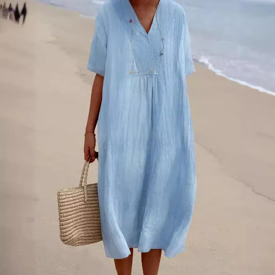 Isla - Cotton and linen dress for women