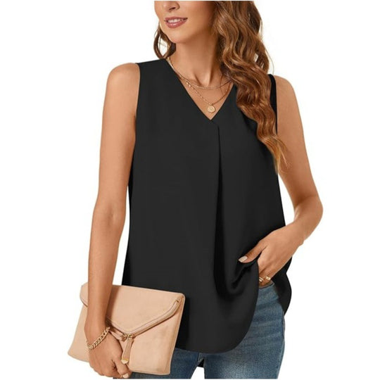 Camié - Sleeveless V-neck blouse for women