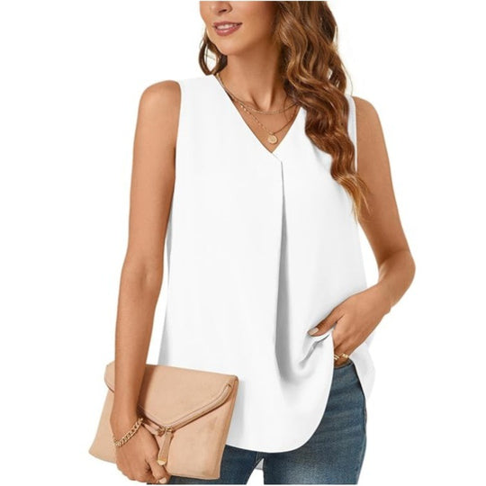 Camié - Sleeveless V-neck blouse for women