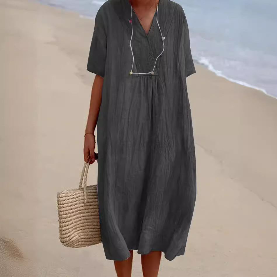 Isla - Cotton and linen dress for women