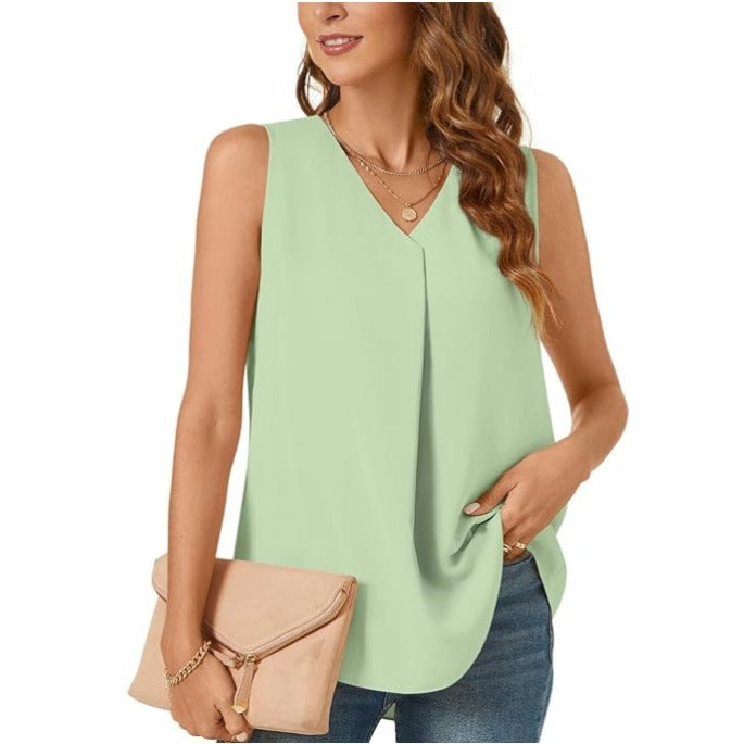 Camié - Sleeveless V-neck blouse for women