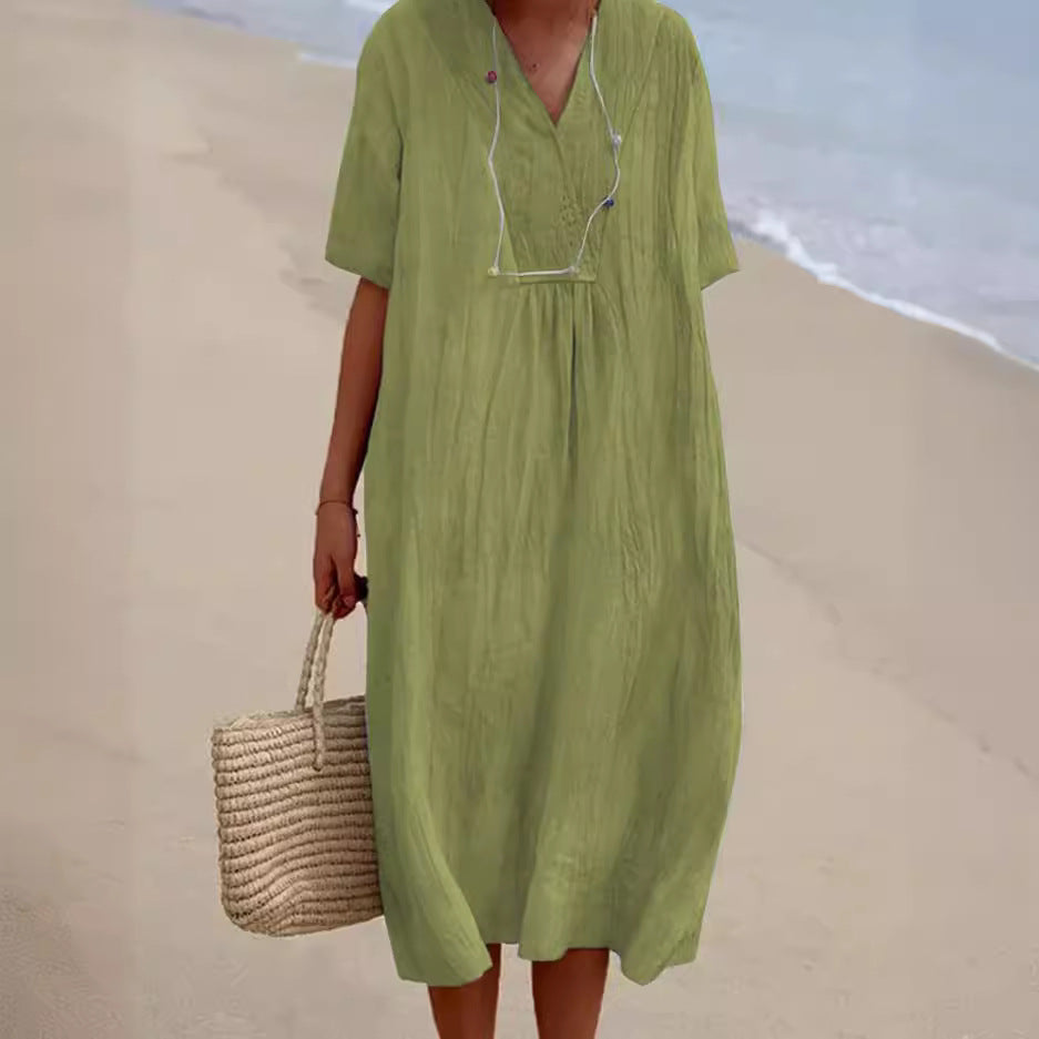 Isla - Cotton and linen dress for women