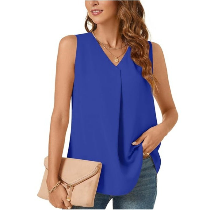 Camié - Sleeveless V-neck blouse for women