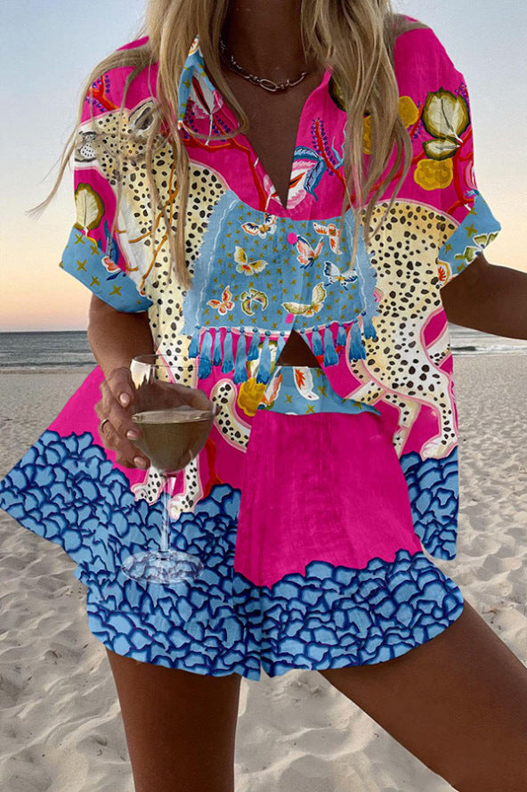 TropiLuxe – Vibrant Safari Print Set for Women