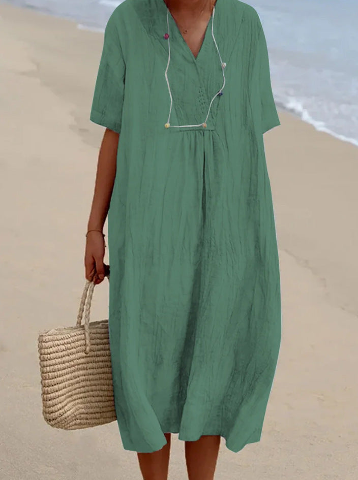 Isla - Cotton and linen dress for women