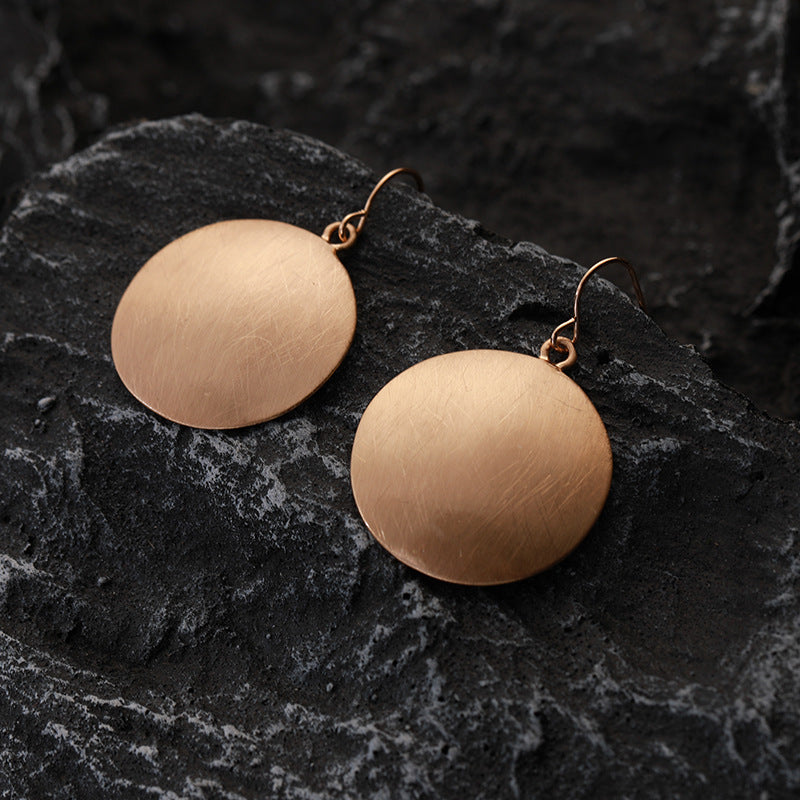 Marietta – Minimalist Golden Disc Earrings