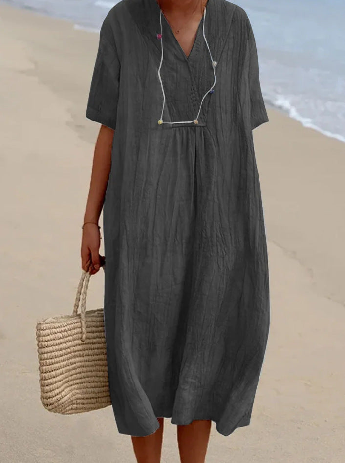 Isla - Cotton and linen dress for women