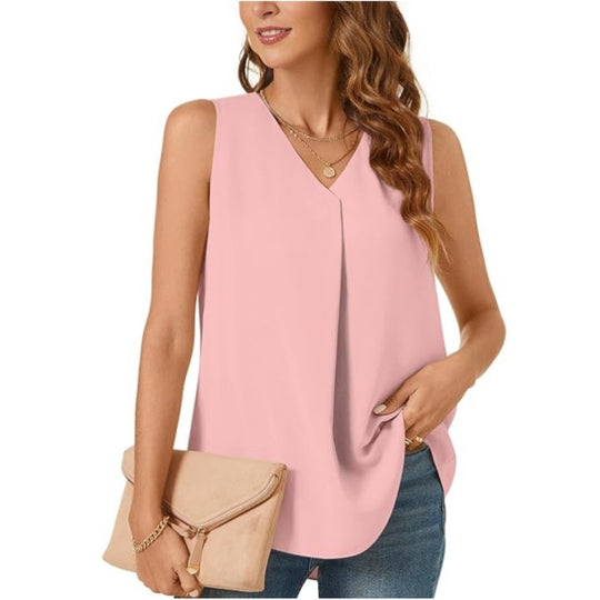 Camié - Sleeveless V-neck blouse for women