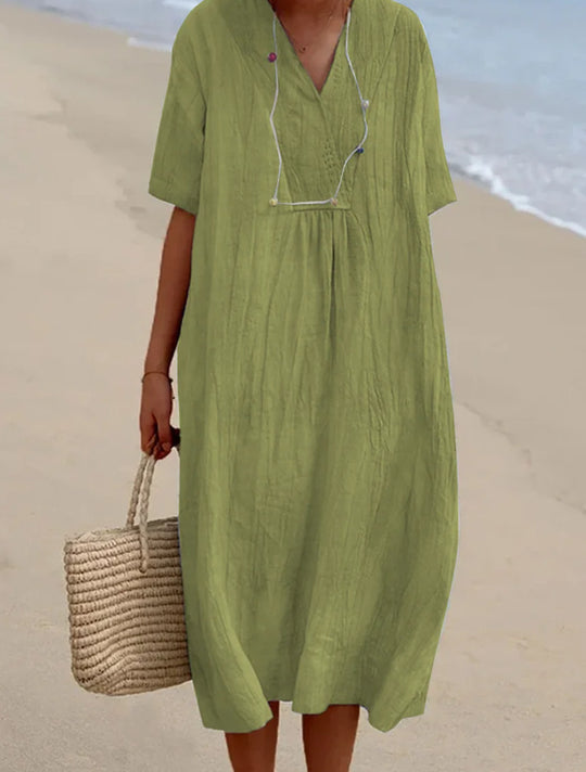Isla - Cotton and linen dress for women