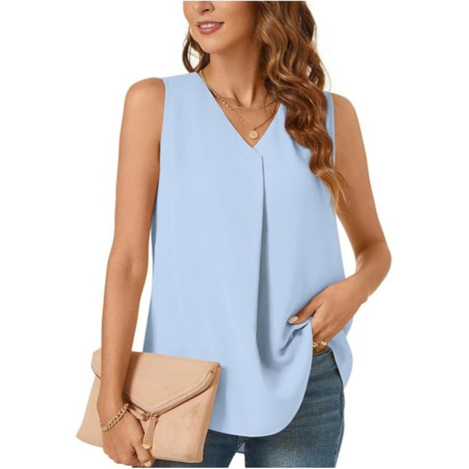 Camié - Sleeveless V-neck blouse for women