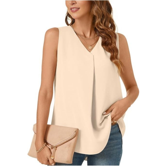 Camié - Sleeveless V-neck blouse for women