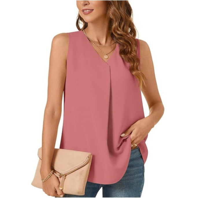 Camié - Sleeveless V-neck blouse for women