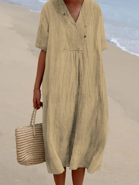 Isla - Cotton and linen dress for women