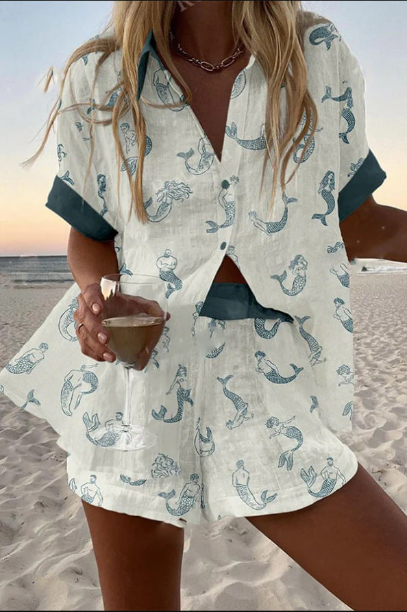 MariniBelle – Mermaid Print Lounge Set for Women