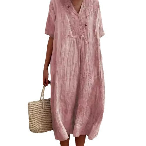 Isla - Cotton and linen dress for women