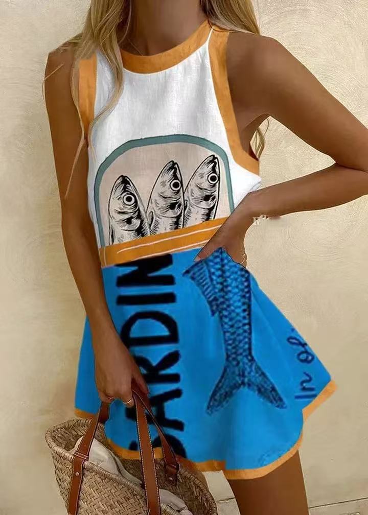 SardiniaChic – Nautical Print Dress for Women