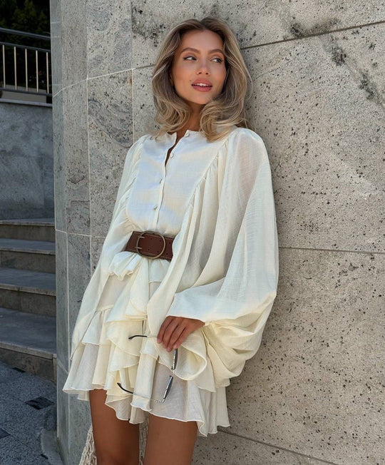 Jerica – Boho Chic Ruffled Mini Dress for Women