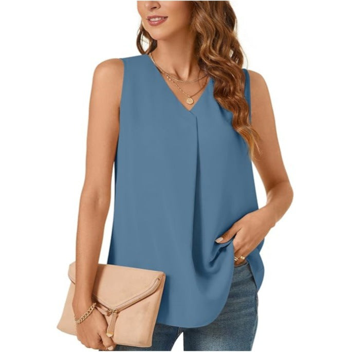 Camié - Sleeveless V-neck blouse for women